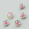 silver colour plated colours oil dripping jewelry zinc alloy charms beads